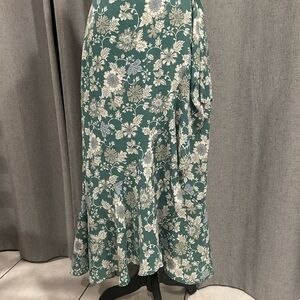 Max Studio Teal Floral Maxi Skirt